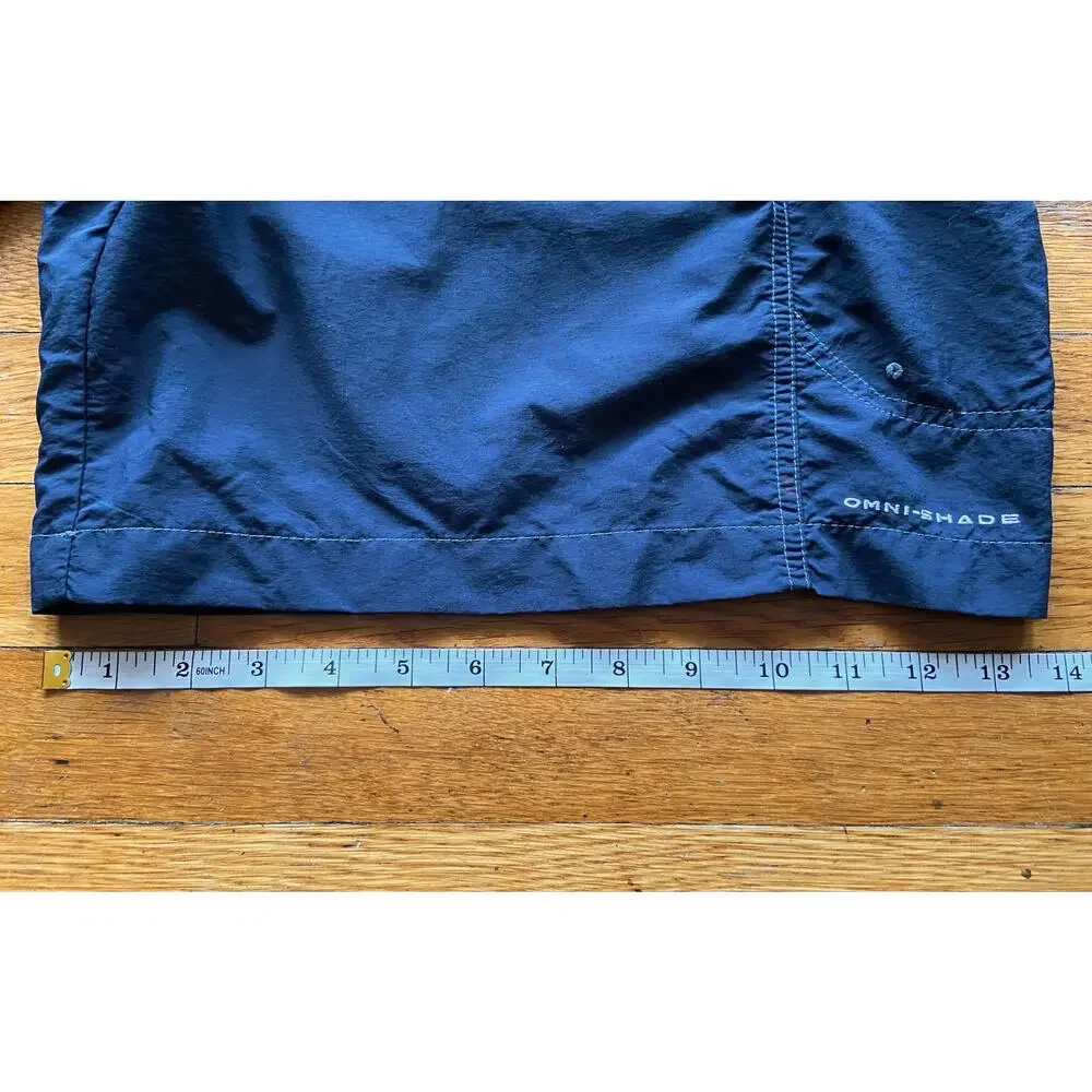 COLUMBIA Omni-Shade Blue Cargo Swim Trunks Mens sz L